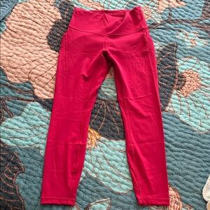 lululemon wunder train hr tight 25” with pockets ruby red *new w/o tag